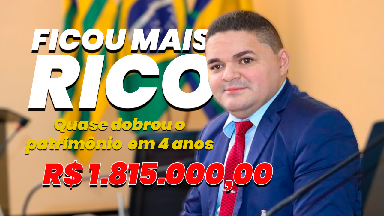 Paulo Jordão quase dobrou o seu patrimônio  em 4 anos  de vereador, saiu de (R$ 990.000,00) para R$ 1.815.000,00.