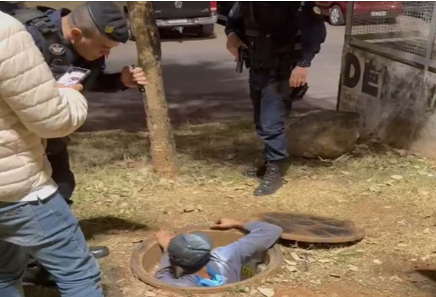 Homem é preso dentro de bueiro após furtar cabos de energia em Águas Claras