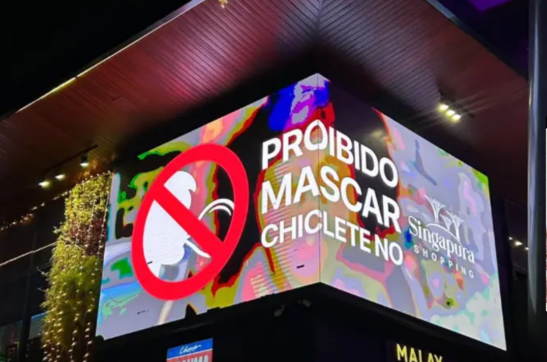 Shopping de Caldas Novas proíbe chiclete e viraliza ao se inspirar em regras de Singapura